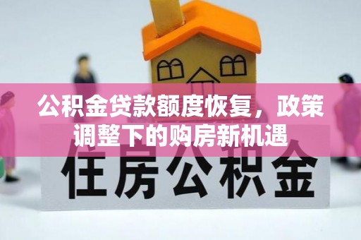 盐埔公积金贷款额度恢复，政策调整下的购房新机遇