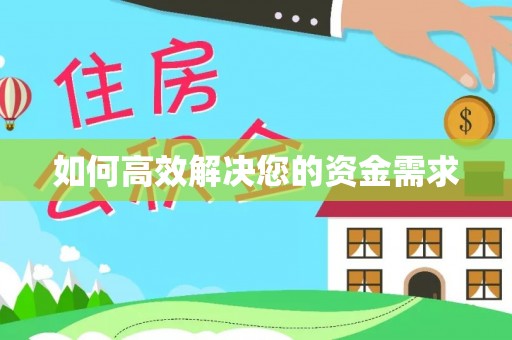 盐埔如何高效解决您的资金需求